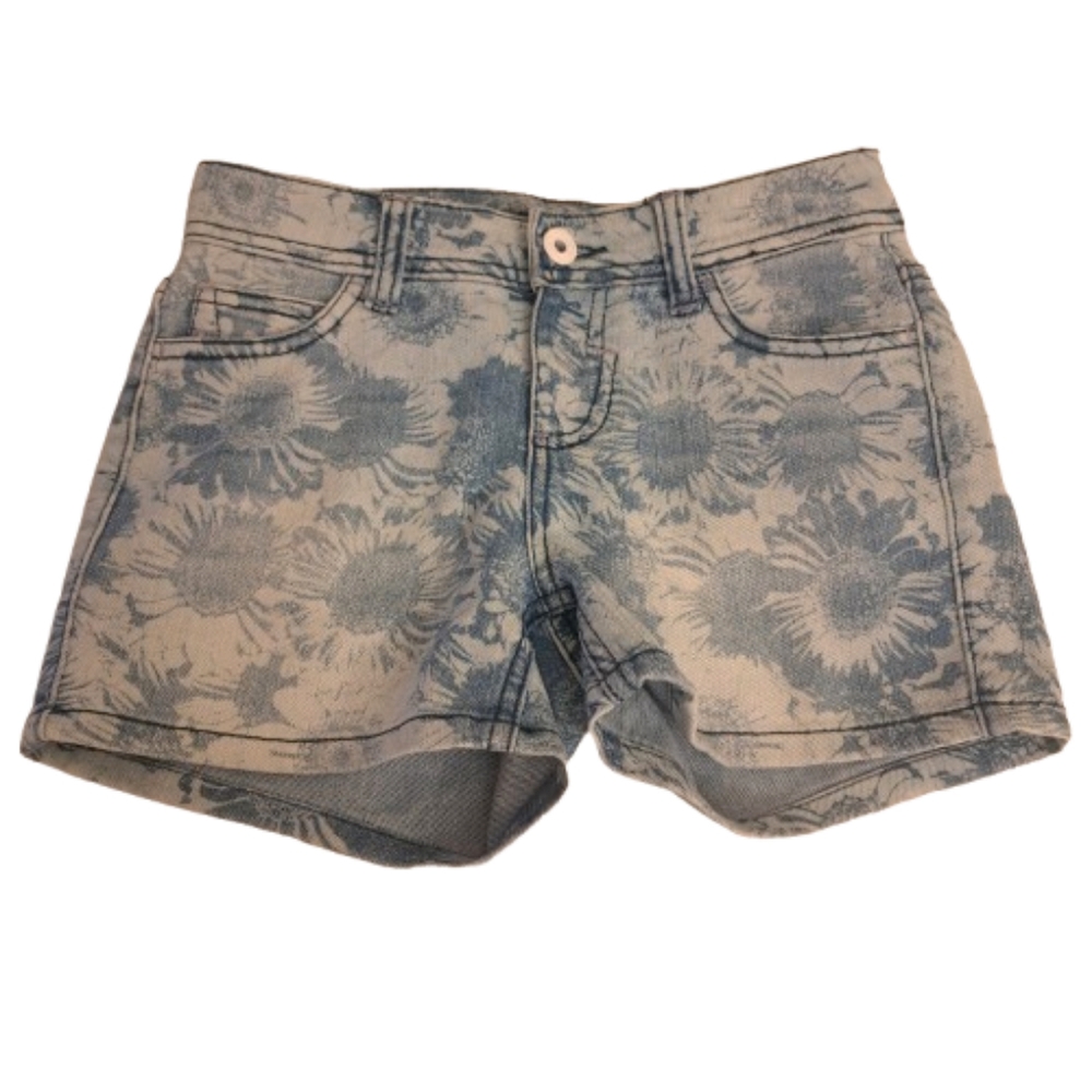 Fire Los Angeles Girls Floral Denim Shorts